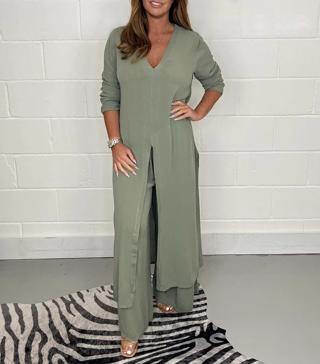 Emorya — Ensemble femme respirant avec haut long et pantalon pour le confort