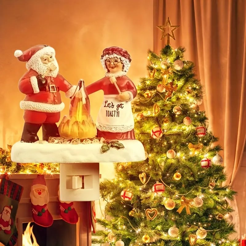 Kerstman Kampvuur Nachtlampje