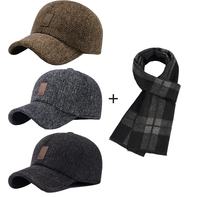 Kairo Hat — Leichte warme Baseballkappe mit Ohrklappen für den Winter