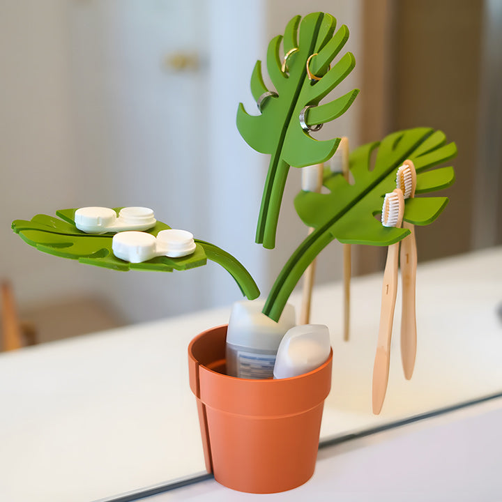 Zentavo Monstera-peilillinen kylpyhuoneen säilytysteline