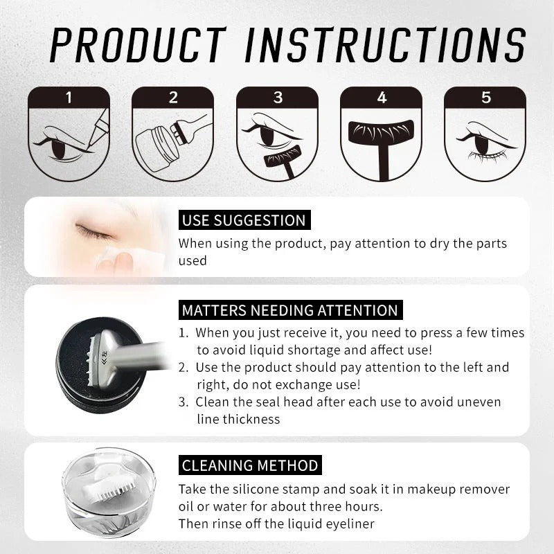 2 In 1 Lower Liquid Eyeliner Pen And Eyelashes Stamp