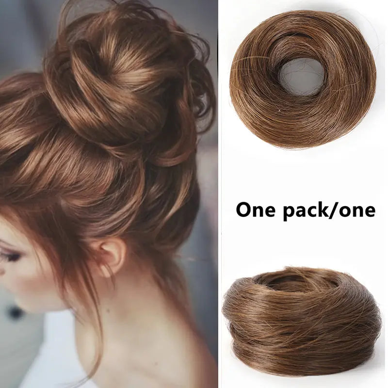 Bela Curly Bun | Synthetic Hair Piece for Instant Volume 8