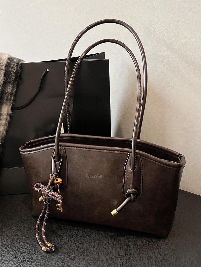 Bella Schwarze Schultertasche | Großes Fassungsvermögen, Kratzfest für Damen