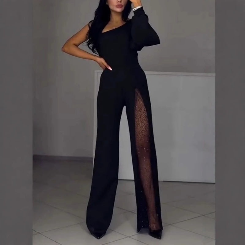 Diva Flair Jumpsuit | Asymmetric One-Shoulder Design