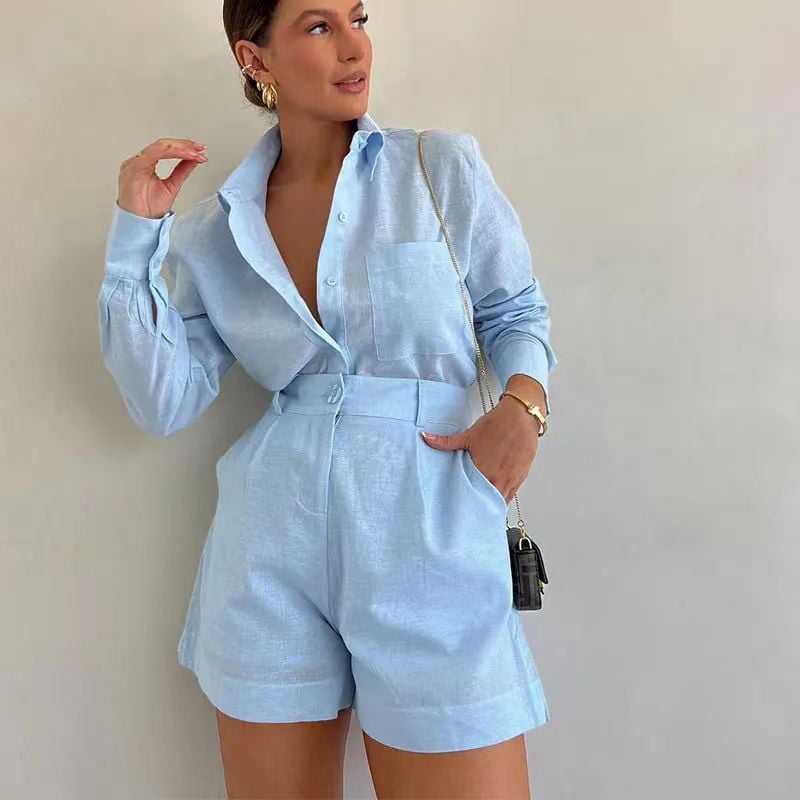 Elysia Freizeit-Set | Leinenbluse und Shorts