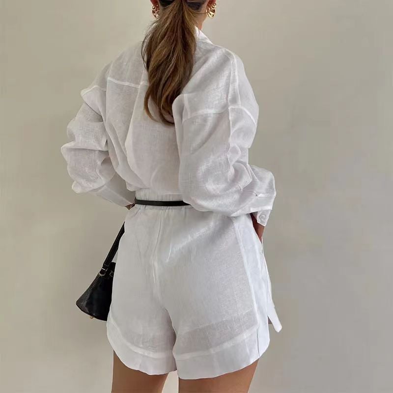 Elysia Casual Set | Linen Blouse and Shorts 5