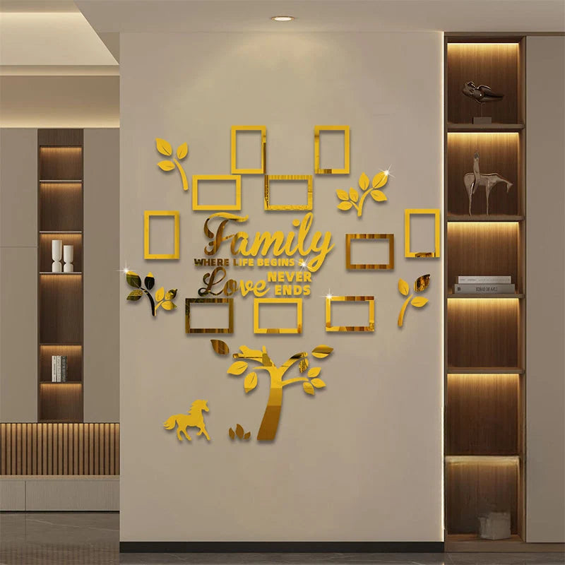 Fiora Family Tree Wall Art | 3D Acrylic Design with Integrated Photo Frames 9
