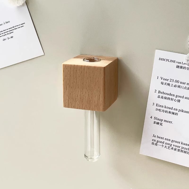 Vase à Fleurs Magnétique Flora | Bois Écologique, Installation Sans Outils