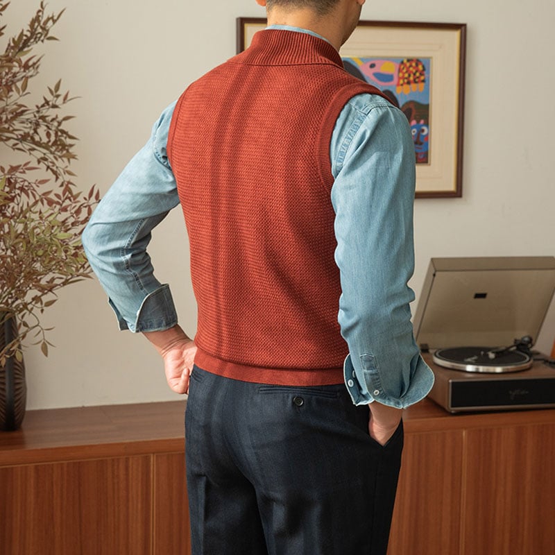 Grove Knitted Vest | V-Neck, Cozy Polyester 7