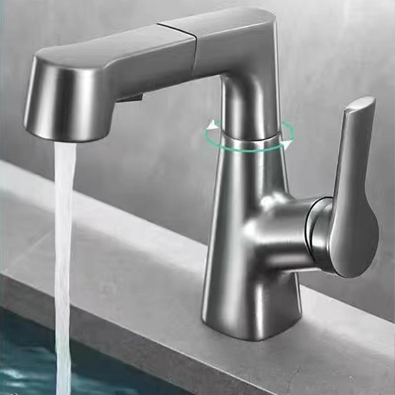 Robinet de Salle de Bain Haven | Douchette Extensible, Rotation à 360 Degrés, Finition Gris Métallique