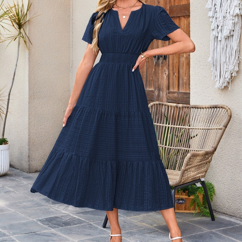 Luna V Neck Dress | Lightweight Boho A-Line Summer Dress with Pockets