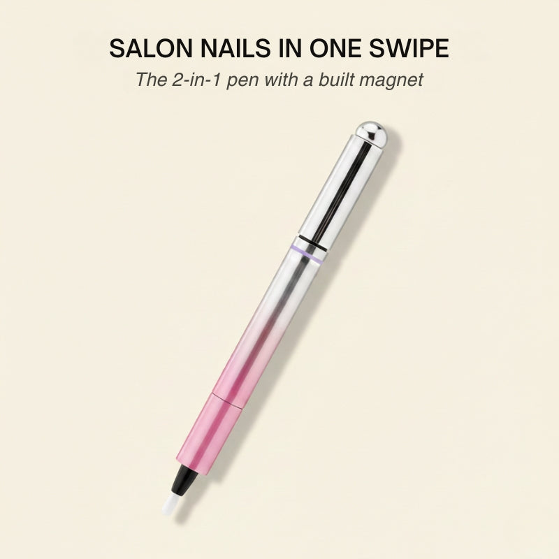 Lunelle Nail Pen | 2-in-1 Magnetic with Precision Brush Applicator