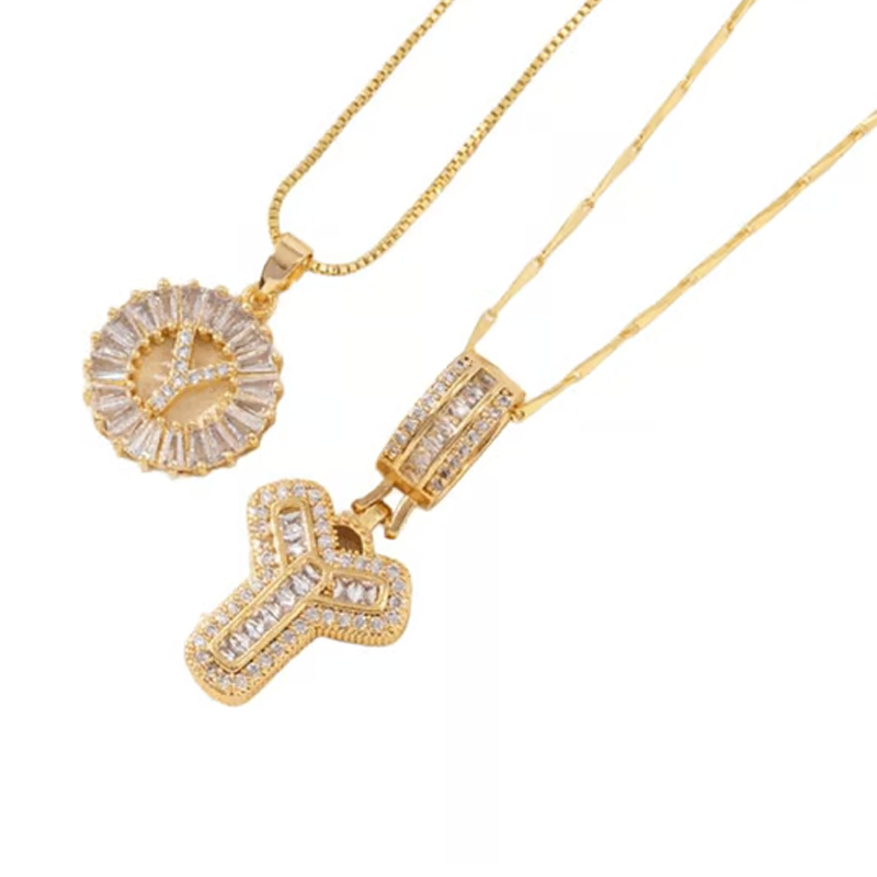 Luxe Initial Pendant Necklaces | Elegant Gold-Plated Design 30
