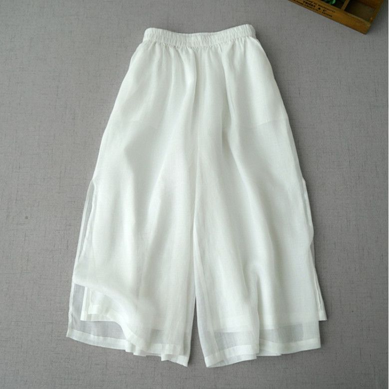 Liora — Lightweight Cotton-Linen Pants with Breathable Side Slits