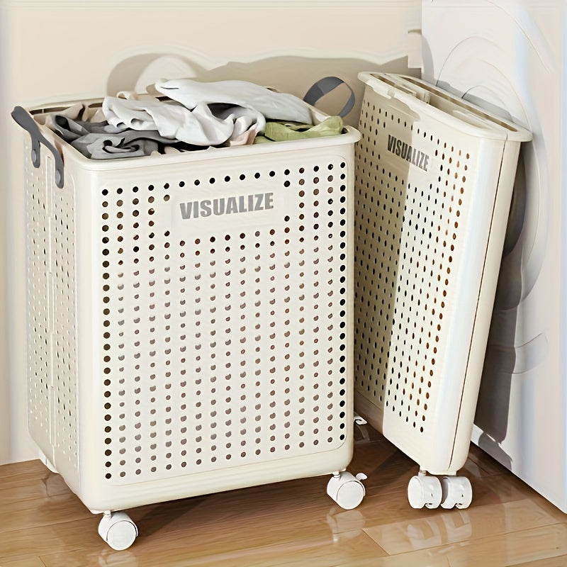 Milo Collapsible Laundry Hamper | Foldable Design with Airflow, Smooth-Rolling Wheels 5