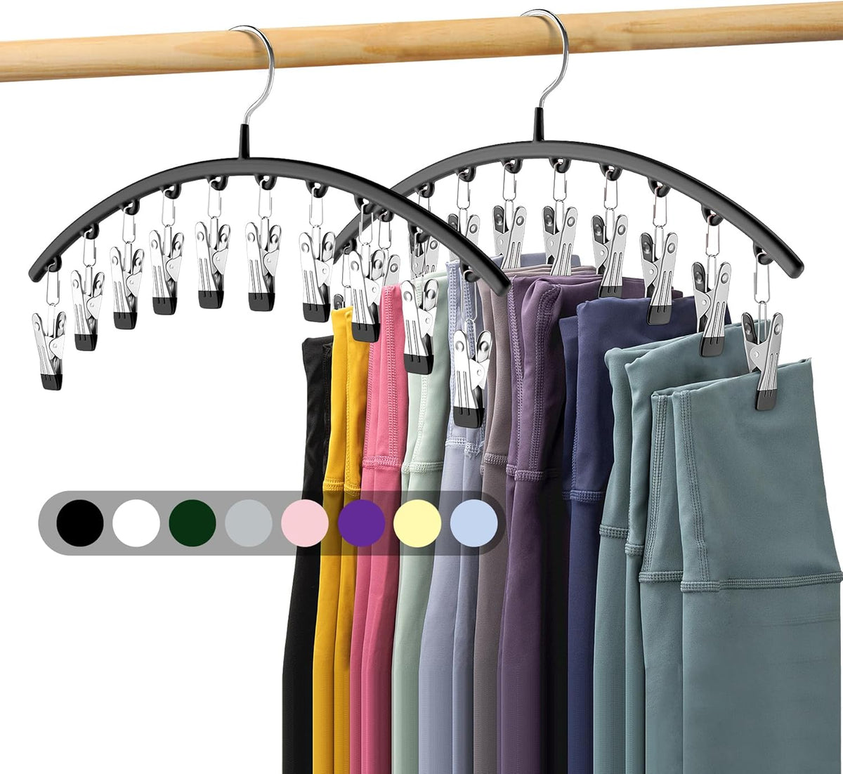 Cintre pour pantalons Milo | Organisateur gain de place à 10 pinces, acier au carbone durable