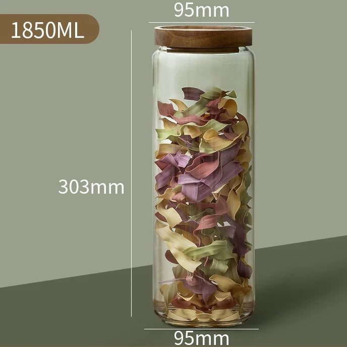 Pura Seal Behälter | Luftdichtes Glas mit Holzdeckel
