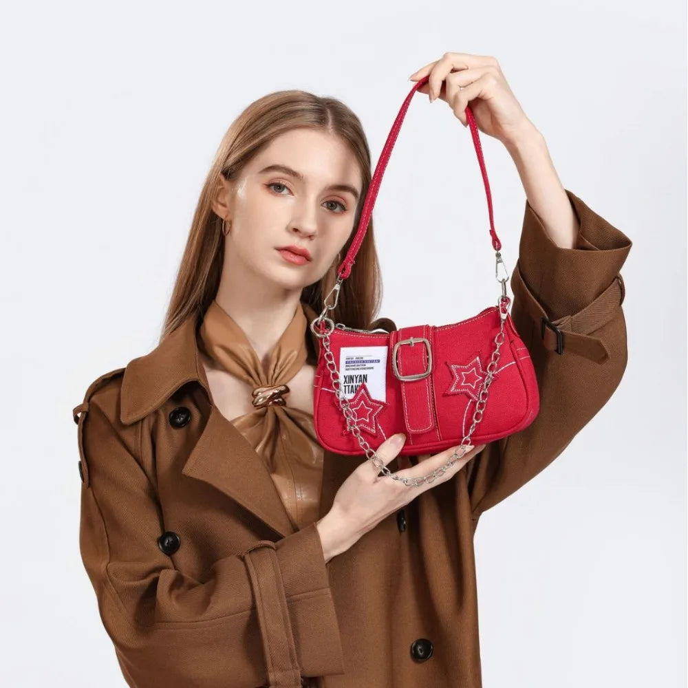 Star Denim Underarm Bag