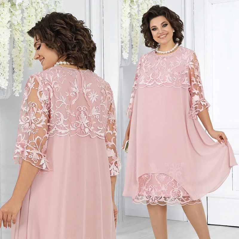 Robe en Dentelle Serene | Respirante, Grande Taille Disponible, Style Estival Mi-Long