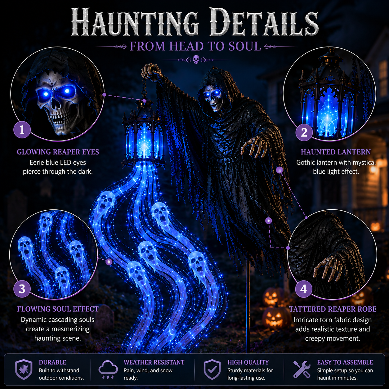 Sora Halloween Garden Light | Animated LED Outdoor Decoration 4