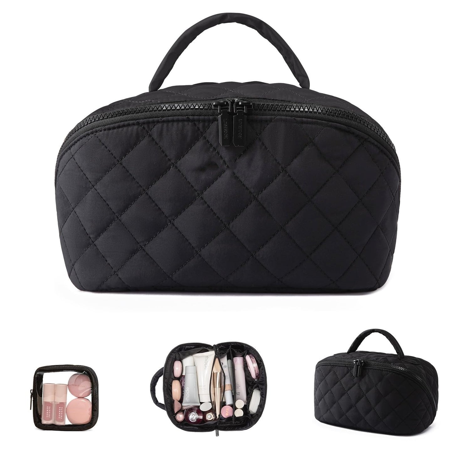 Tara Travel Makeup Bag | 180° Lay-Flat Design, Waterproof 10