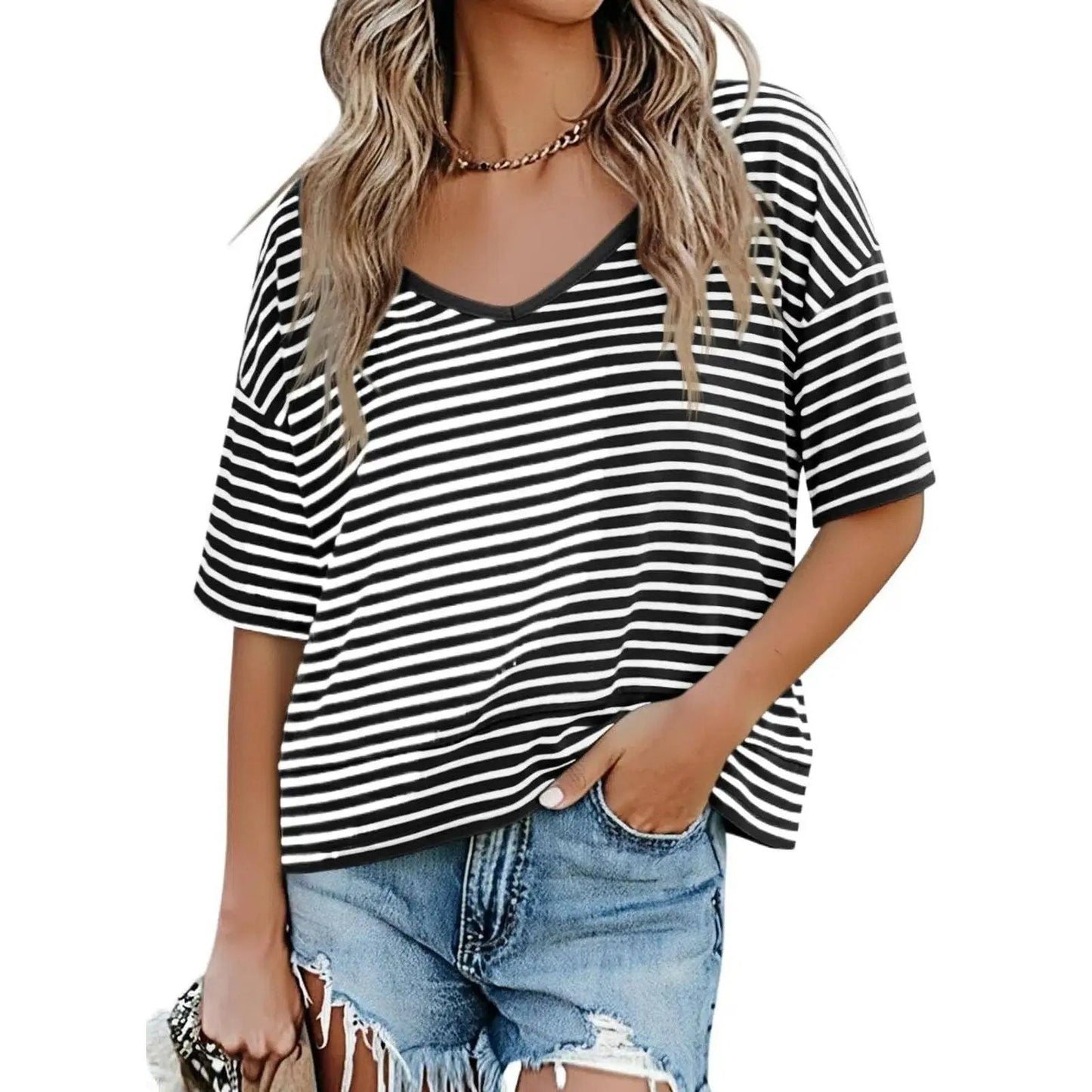 Vera Summer Tee | Flowy V-Neck, Lightweight 14