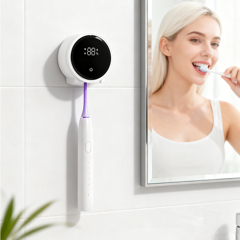 Viora UV Toothbrush Sanitizer | Wall-Mounted, Rechargeable Disinfectant Holder 8