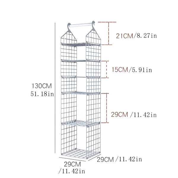 Wavero Closet Organizer | Space-Saving 5-Shelf Rack, Durable PP 7