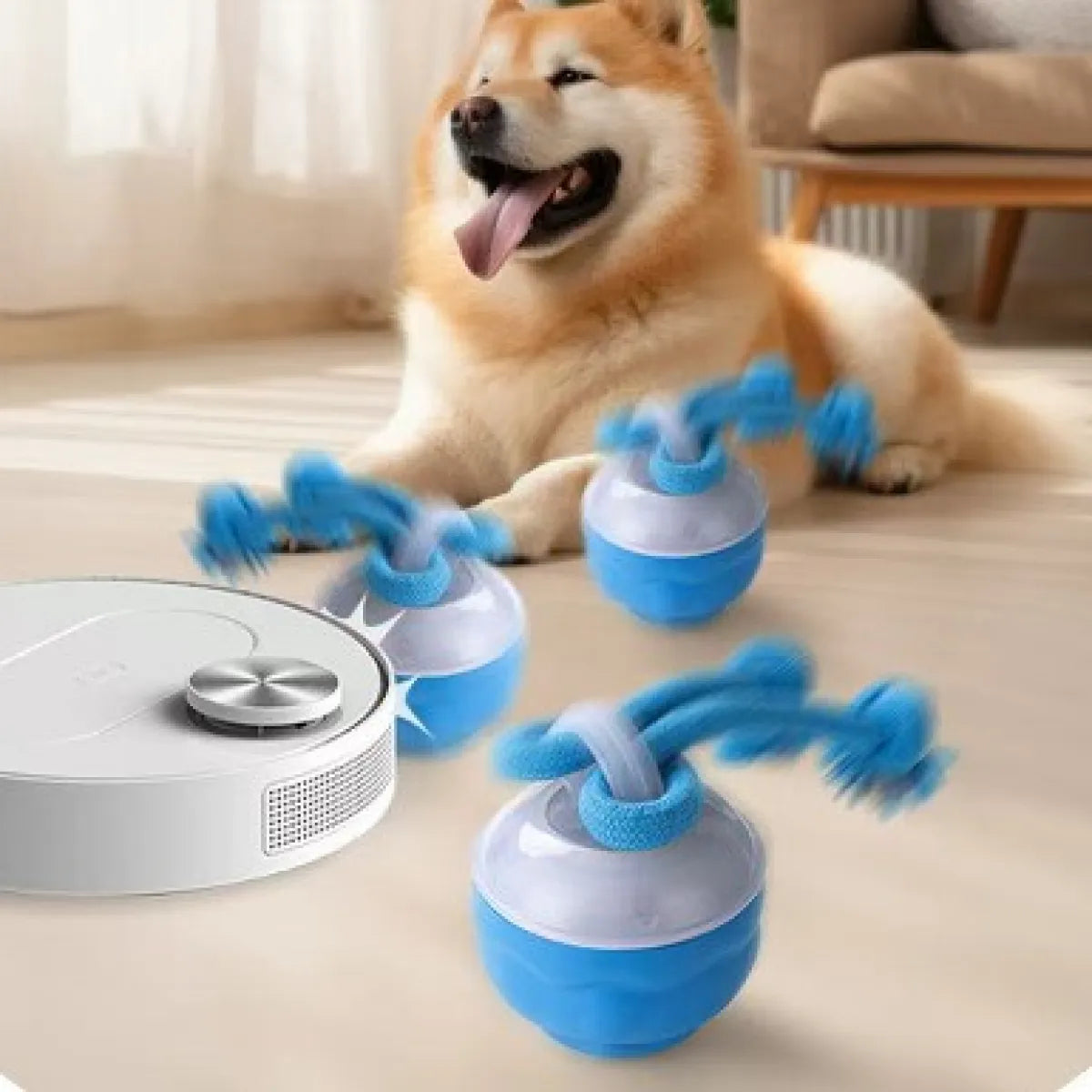 KivoBall — Brinquedo Interativo para Cães, Resistente a Mordidas e Rolante para Brincadeiras Ativas