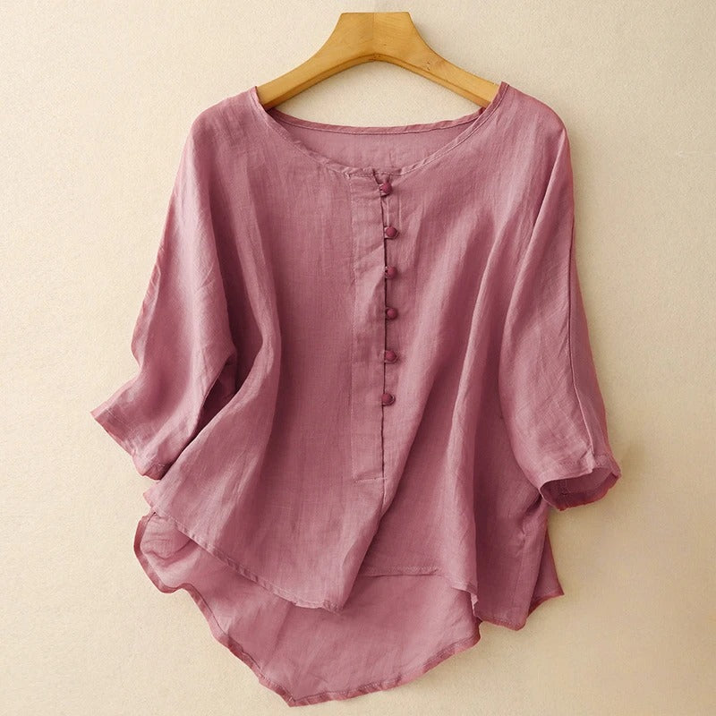 aiease™ EverLuxe Linen Blouse — Tenha graça sem esforço e confiança imbatível todos os dias