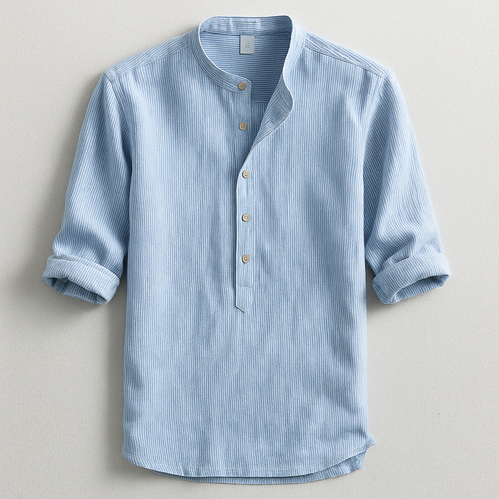 Lumen Shirt — Linnen-katoenmix overhemd met getailleerde pasvorm