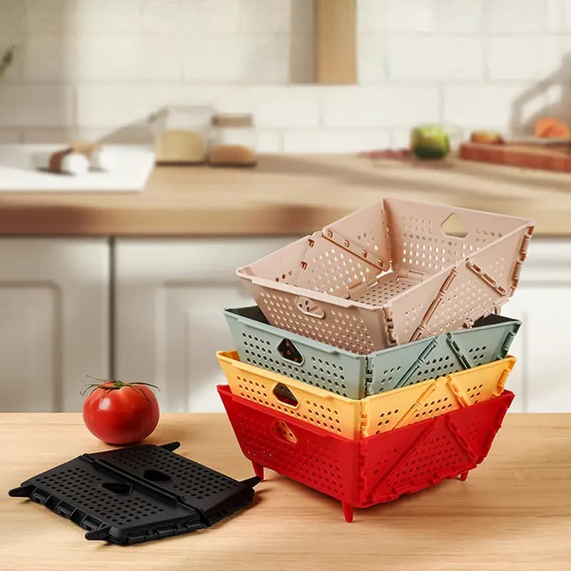 FoldaStor Collapsible Draining Basket — Space-Saving & Heat-Resistant Organizer