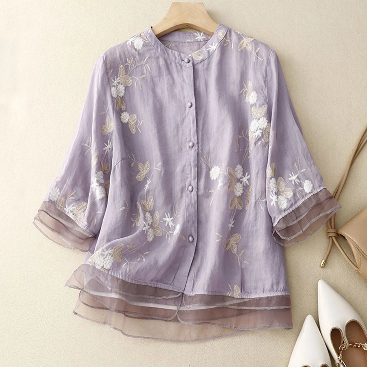 WhisperSoft Blouse™ — Πλανηθείτε σε Κάθε Στιγμή Τυλιγμένοι σε Ακαταμάχητη Κομψότητα και Αυτοπεποίθηση