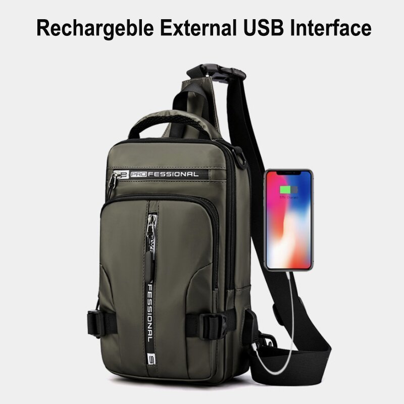 Zentro — Vandtæt tyverisikret crossbody taske med USB-port