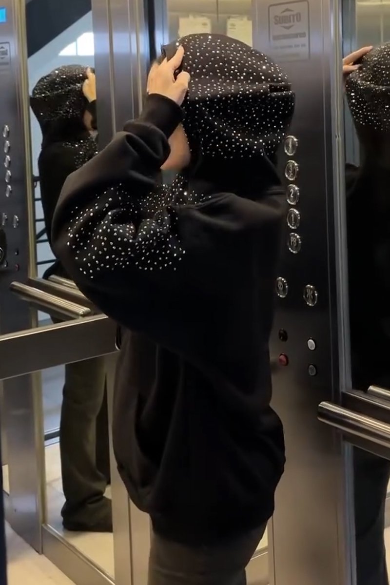 Rhinestone Decorated Hoodie