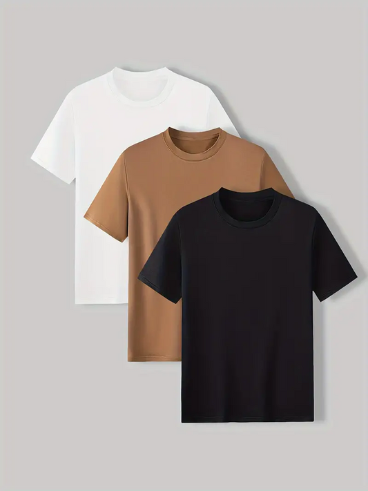 3pcs Casual Solid T-shirt