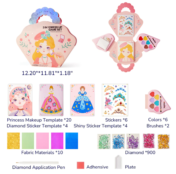 Liora — Kids 3-in-1 Princess Dress Up and Make Up Game Set