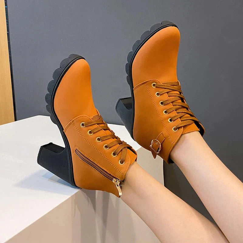 Women's Charlotte Lace-Up Heel Boots