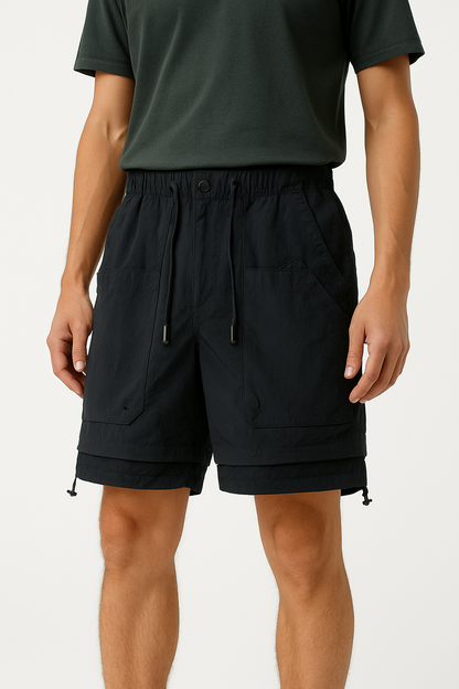 Asheron — Lightweight Nylon Cargo Shorts with Adjustable Fit