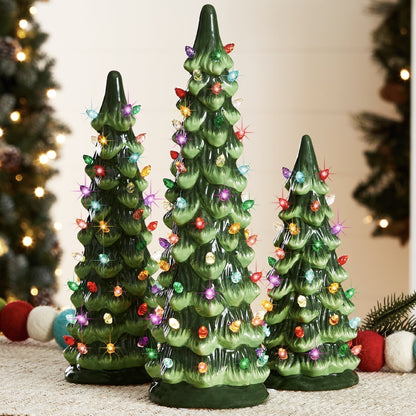 Liora — Árvore de Natal de Cerâmica Pintada à Mão com Luzes LED