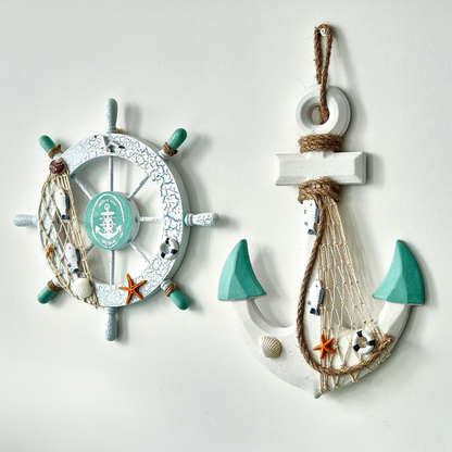 Arlow — Coastal Wood Wall Décor Set with Rope Accents