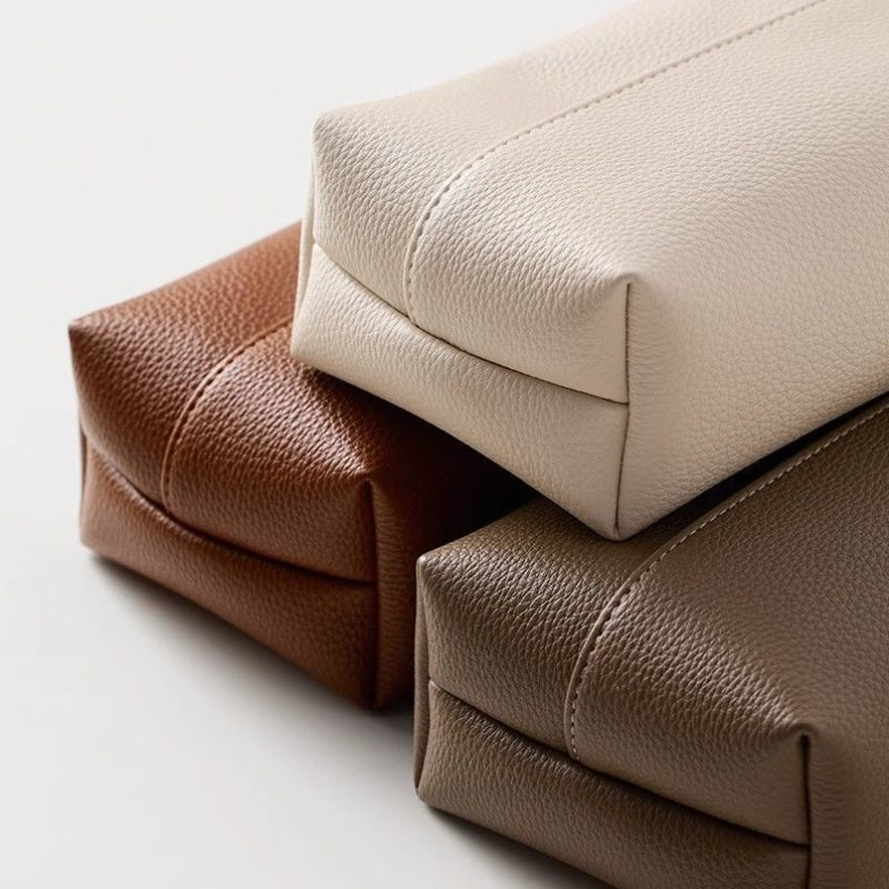 Savren — Pebbled Faux Leather Tissue Holder with Sleek Design