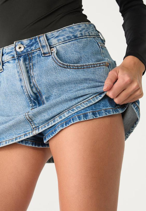 Comfy Denim Mini Skort