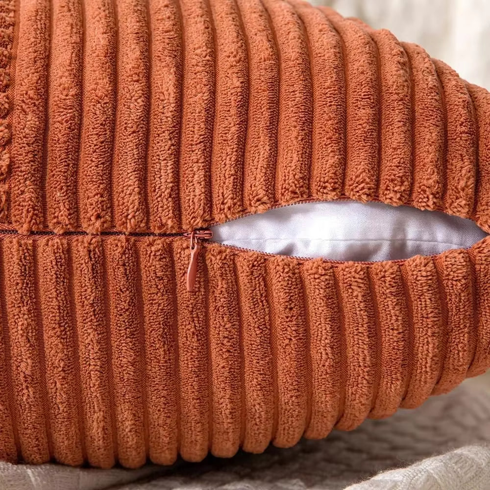 Soren Set — Modern Boho Corduroy Pillow Covers with Ribbed Texture