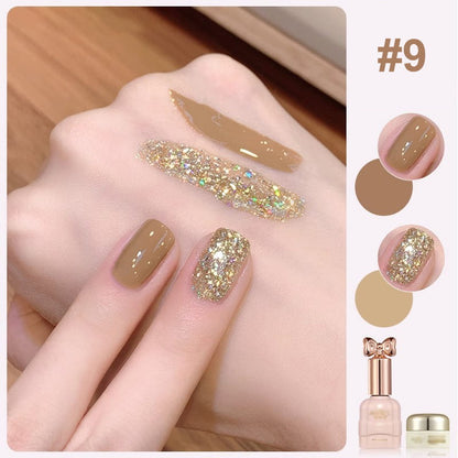 Duo de vernis à ongles Liora — Ensemble de vernis pailleté bicolore avec brillance longue durée