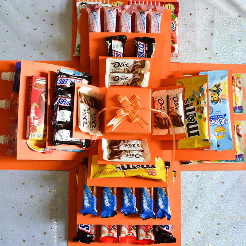 Liora — Personalisierte DIY-Explosions-Geschenkbox mit mehreren Taschen