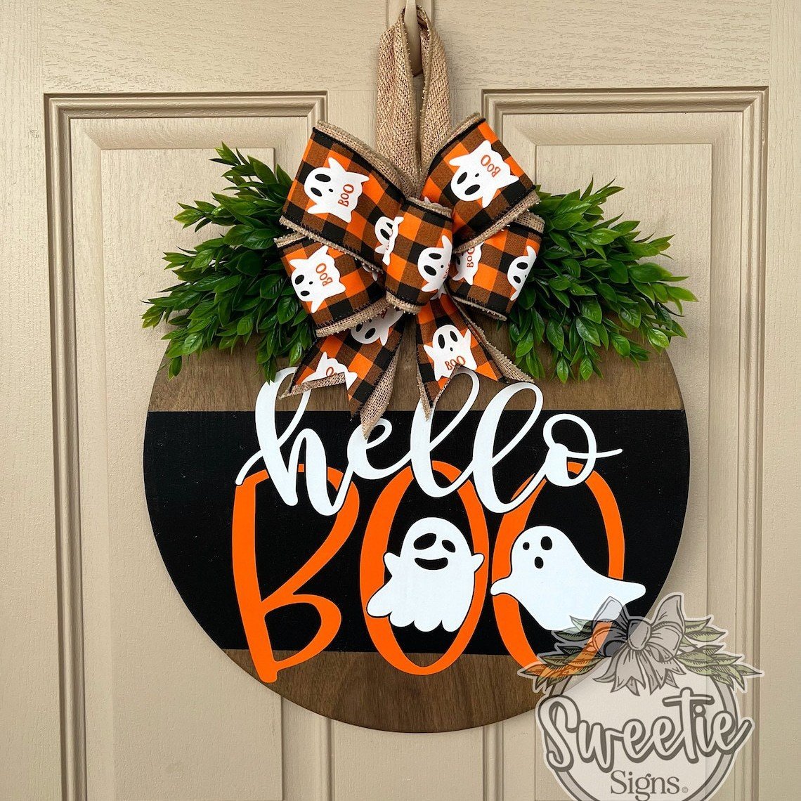 12 Wooden Pumpkin & Ghost Door Hanger™ — Transform Your Entrance into an Unforgettable Halloween Showstopper