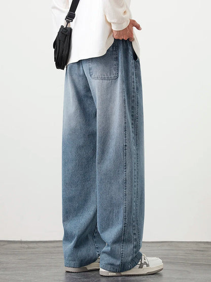 Loreo Wideleg Denim Pants — Relaxed Fit with Adjustable Drawstring Waistband