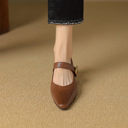 Calvea — Genuine Leather Mary Jane Pumps with Cushioned Insole