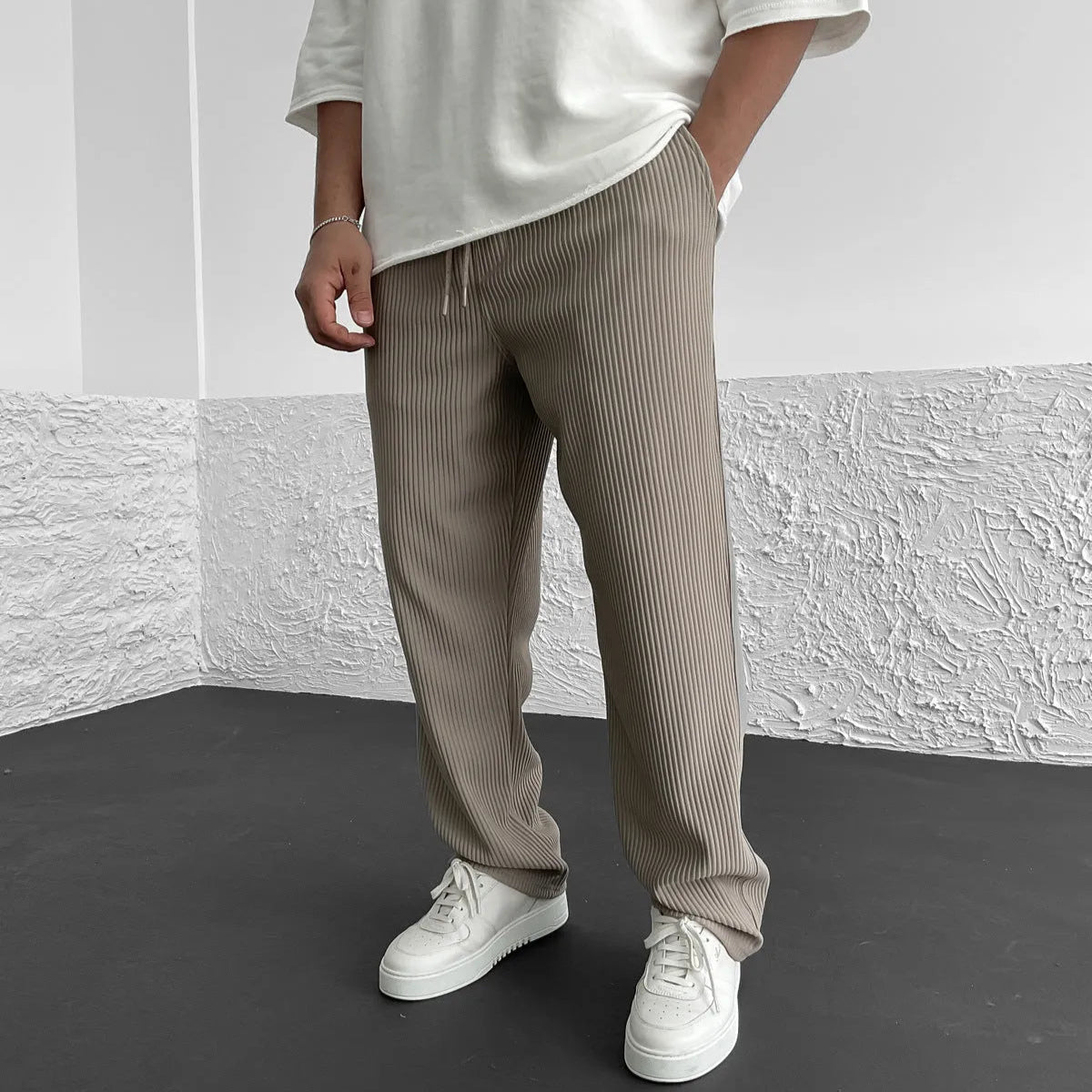 Norla Knit Pants — Soft Ribbed Relaxed Fit with Adjustable Waist